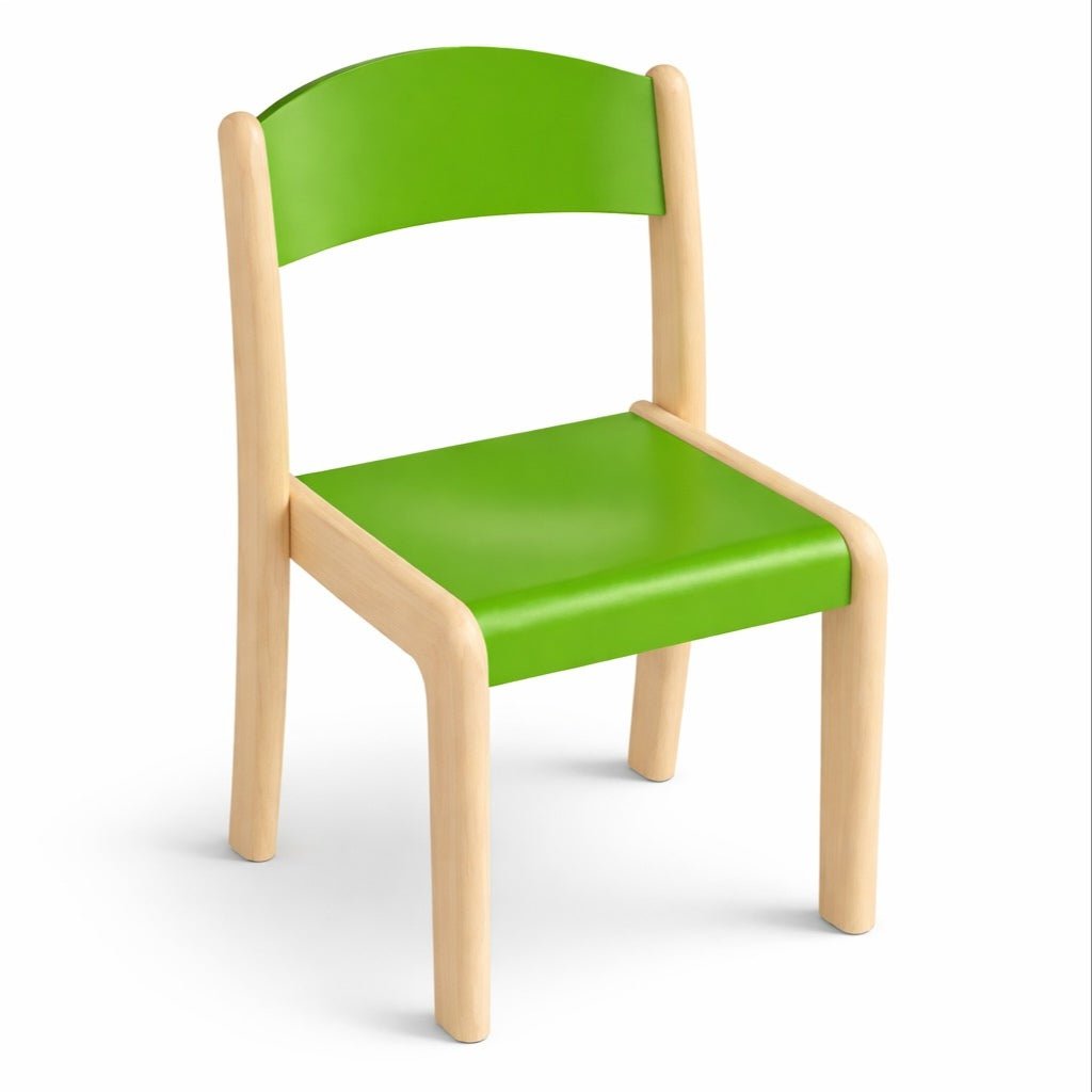 Durable Deluxe Wooden Chair for Children – Green | Perfect for Classrooms, Schools & Nurseries - Fun Learning Store