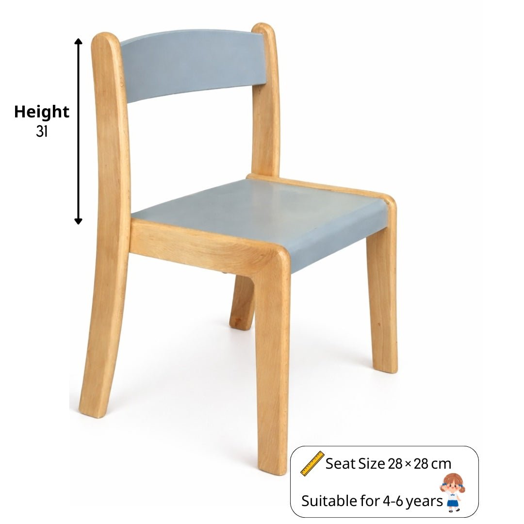 Durable Deluxe Wooden Chair for Classrooms, Schools & Nurseries – Elegant Grey Finish - Fun Learning Store