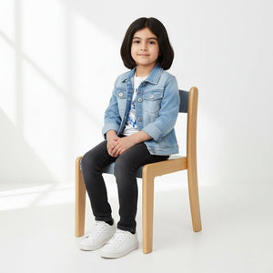 Durable Deluxe Wooden Chair for Classrooms, Schools & Nurseries – Elegant Grey Finish - Fun Learning Store