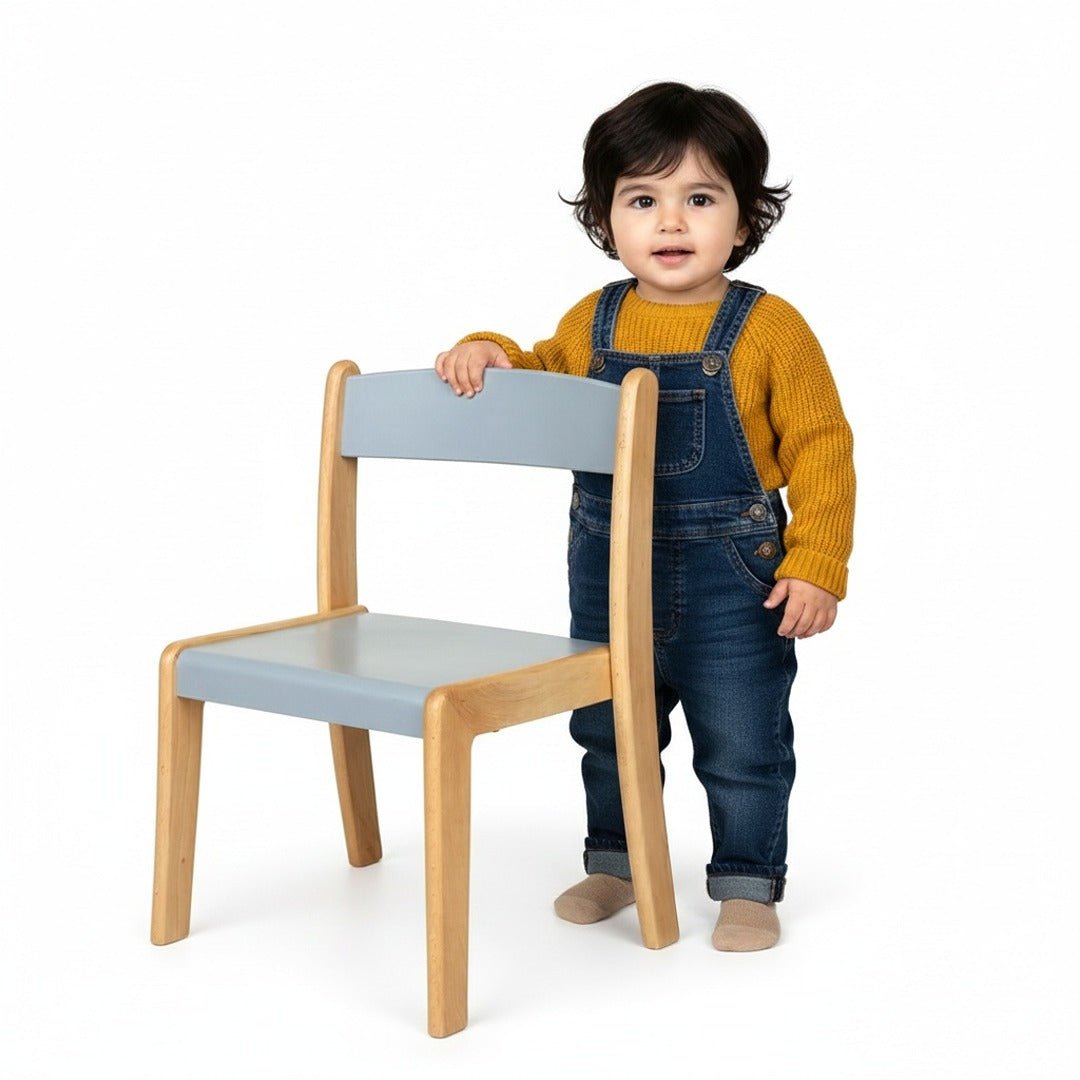 Durable Deluxe Wooden Chair for Classrooms, Schools & Nurseries – Elegant Grey Finish - Fun Learning Store