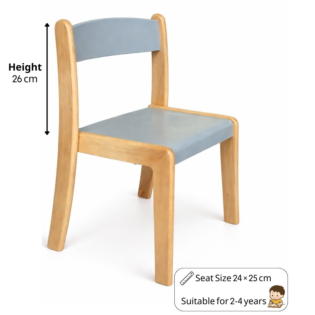 Durable Deluxe Wooden Chair for Classrooms, Schools & Nurseries – Elegant Grey Finish - Fun Learning Store