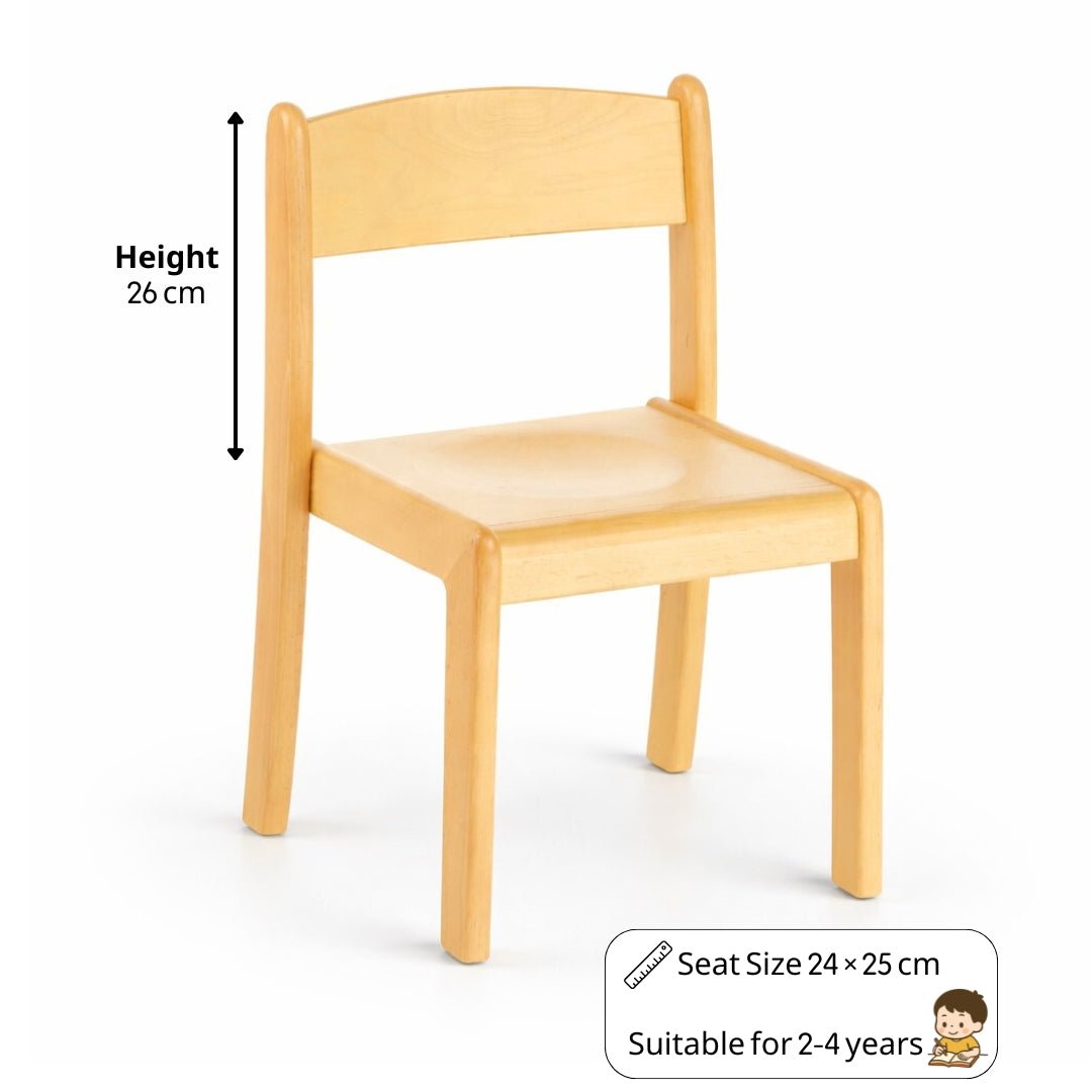 Durable Deluxe Wooden Chair for Kids – Natural Woody Finish - Fun Learning Store