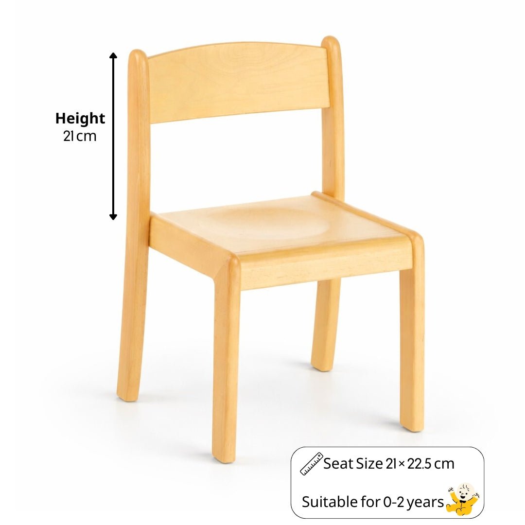 Durable Deluxe Wooden Chair for Kids – Natural Woody Finish - Fun Learning Store