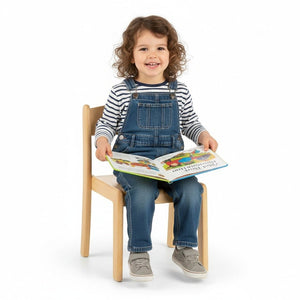 Durable Deluxe Wooden Chair for Kids – Natural Woody Finish - Fun Learning Store