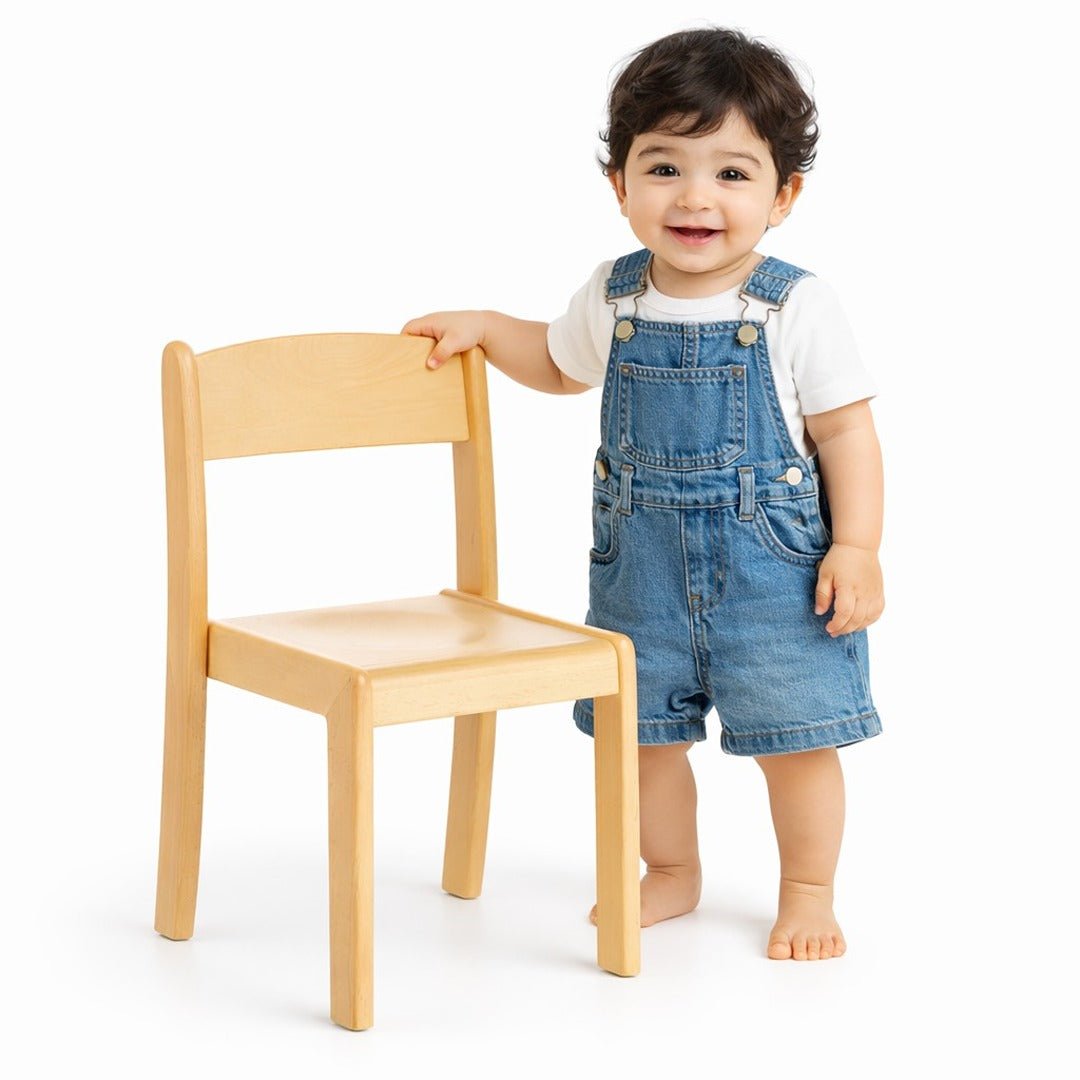 Durable Deluxe Wooden Chair for Kids – Natural Woody Finish - Fun Learning Store