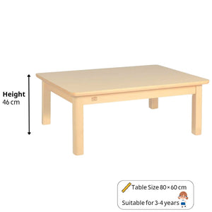Durable Rectangular Wooden Kids Table 80×60 cm – Safe, Spacious & Ideal for Learning Environments - Fun Learning Store