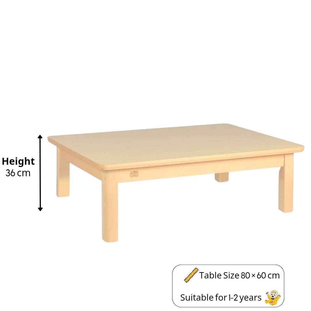 Durable Rectangular Wooden Kids Table 80×60 cm – Safe, Spacious & Ideal for Learning Environments - Fun Learning Store