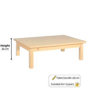 Durable Rectangular Wooden Kids Table 80×60 cm – Safe, Spacious & Ideal for Learning Environments - Fun Learning Store