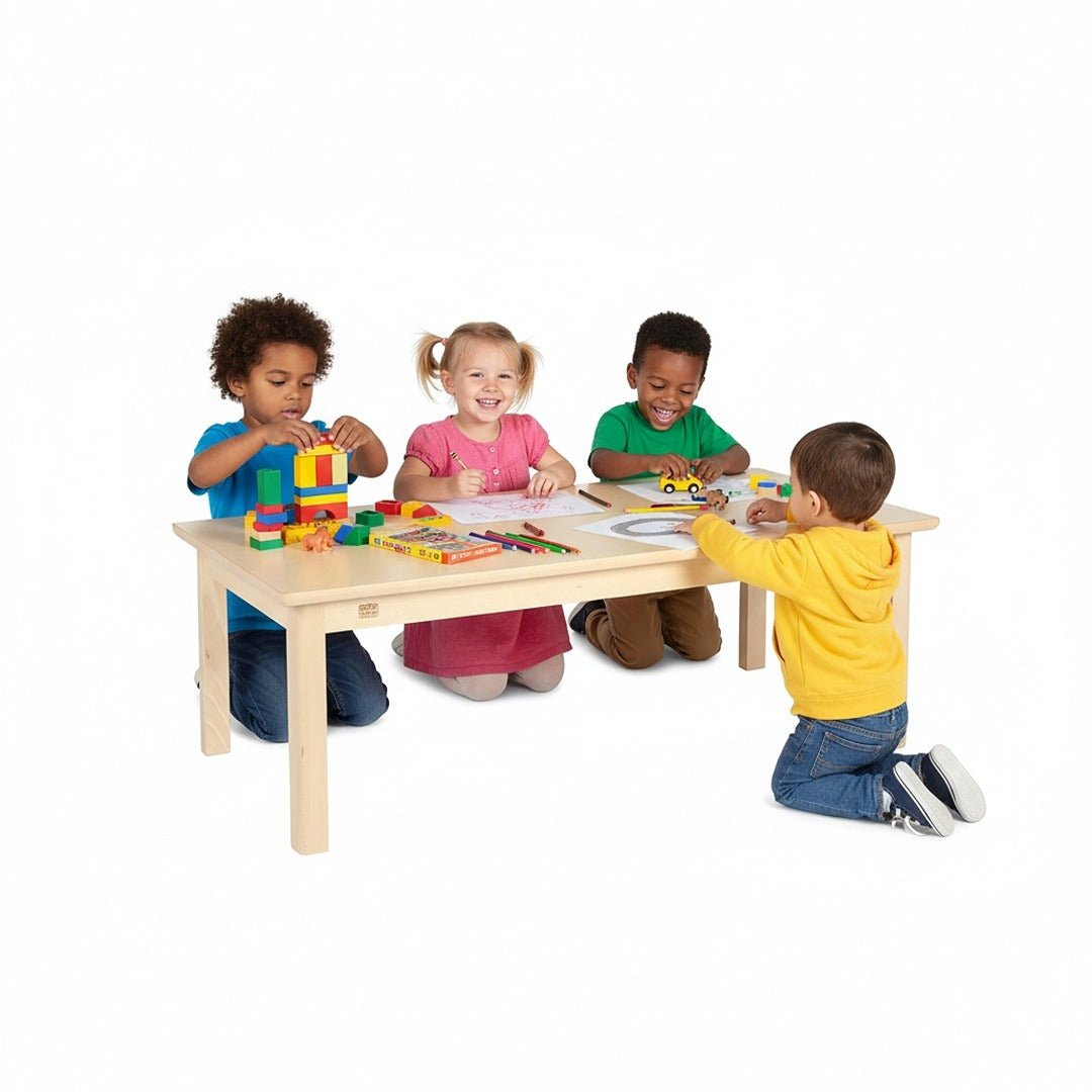 Durable Rectangular Wooden Kids Table 80×60 cm – Safe, Spacious & Ideal for Learning Environments - Fun Learning Store