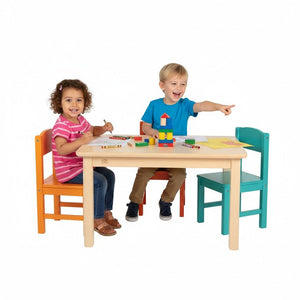 Durable Rectangular Wooden Kids Table 80×60 cm – Safe, Spacious & Ideal for Learning Environments - Fun Learning Store