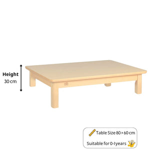 Durable Rectangular Wooden Kids Table 80×60 cm – Safe, Spacious & Ideal for Learning Environments - Fun Learning Store