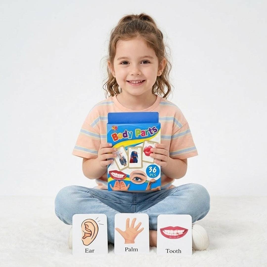 Early Learning Educational Teaching Flash Cards - 36 Pcs | Interactive Learning Tool for Kids | The Body Parts - Fun Learning Store