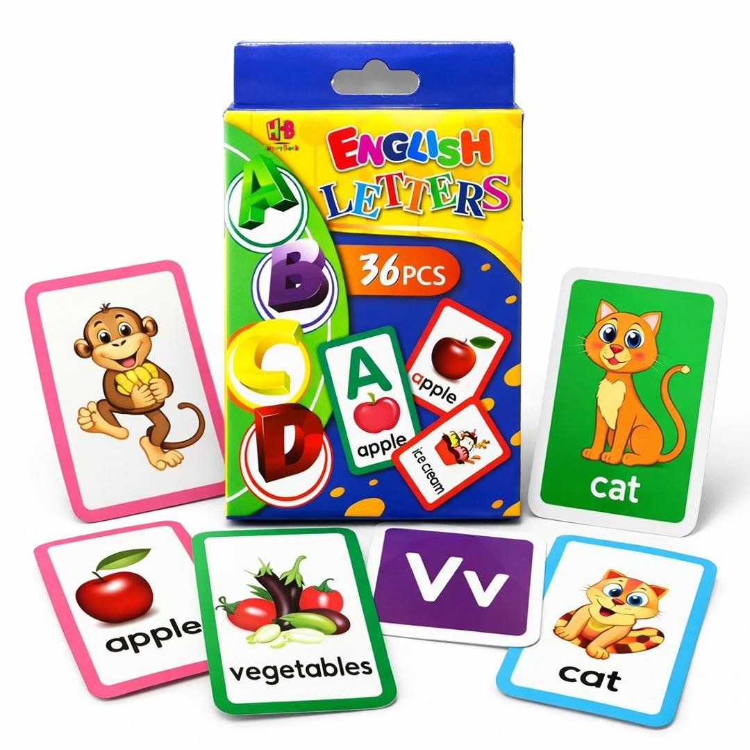 Early Learning Educational Teaching Flash Cards - 36 Pcs of English letters | Interactive Learning Tool for Kids - Fun Learning Store