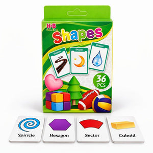 Early Learning Educational Teaching Flash Cards - 36 Pcs of Shapes | Interactive Learning Tool for Kids - Fun Learning Store