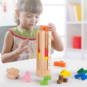 Educational Brain Tower | Wooden Blocks Puzzle - Fun Learning Store