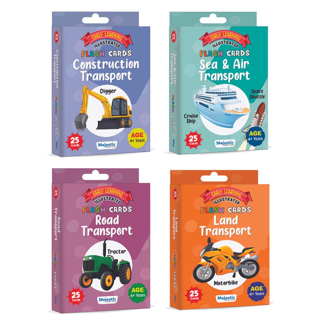 Educational Flash Cards for Early Learning: Road, Sea, Air, and Construction Transport - Fun Learning Store