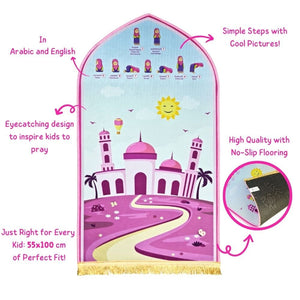 Educational Prayer Mat For Kids | Girls - Fun Learning Store