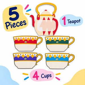 Educational Strategies – Teapot & Cups Progress Board – 5-Piece Interactive Learning Set - Fun Learning Store