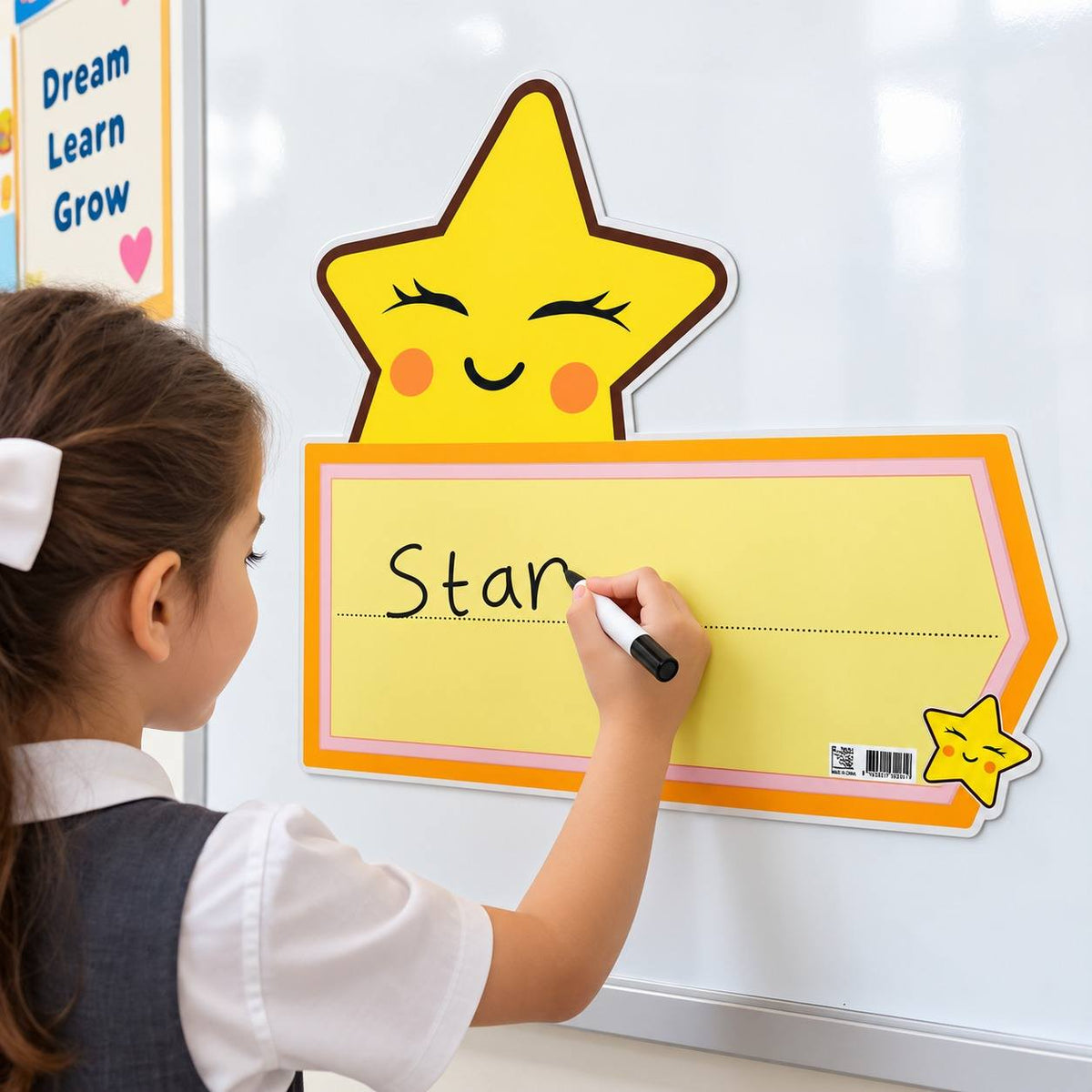 Educational Strategy – Large Yellow Star Writing Board – Magnetic Classroom Learning Board - Fun Learning Store