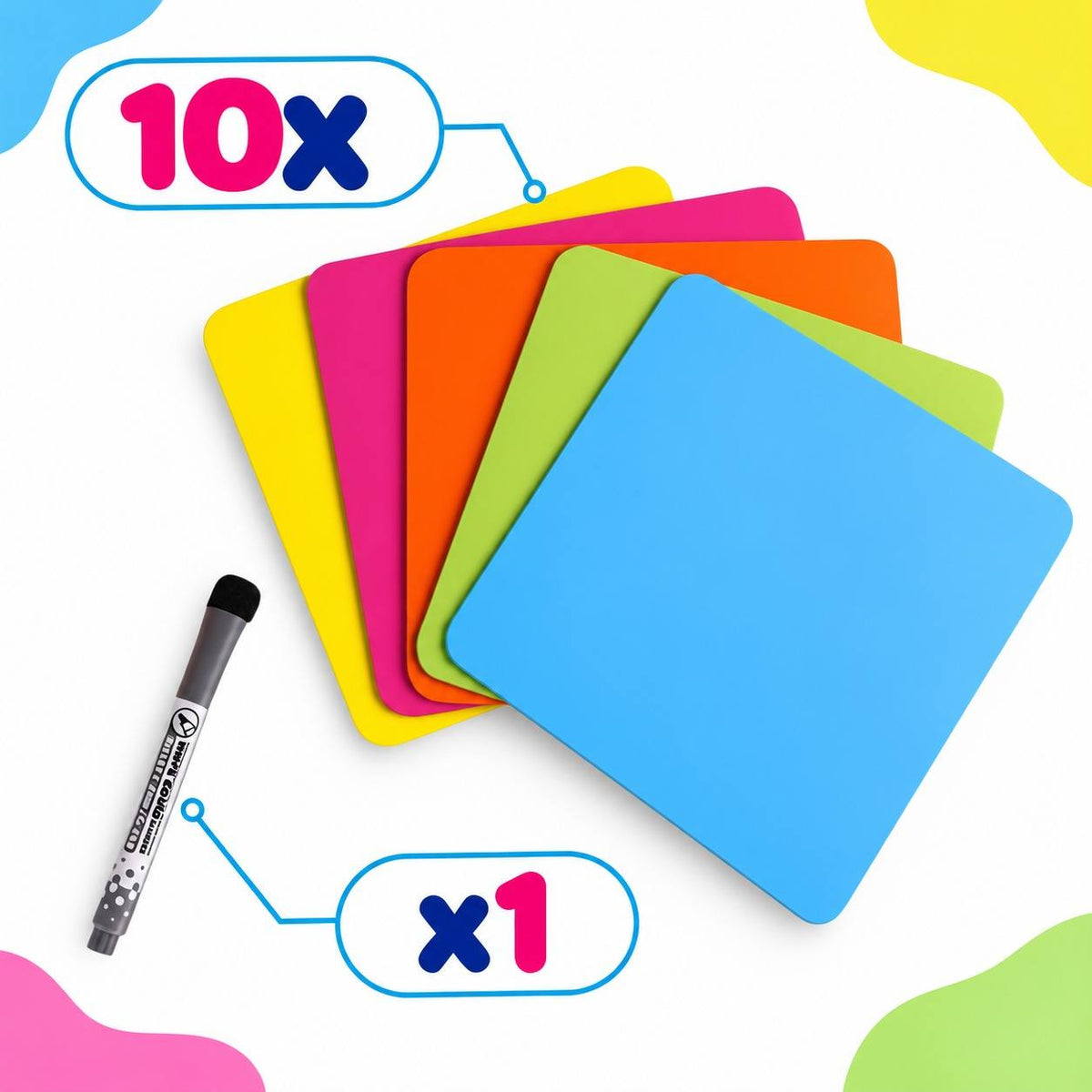 Educational Strategy – Magnetic Notes Set, 10-Piece Write & Wipe Classroom Set - Fun Learning Store