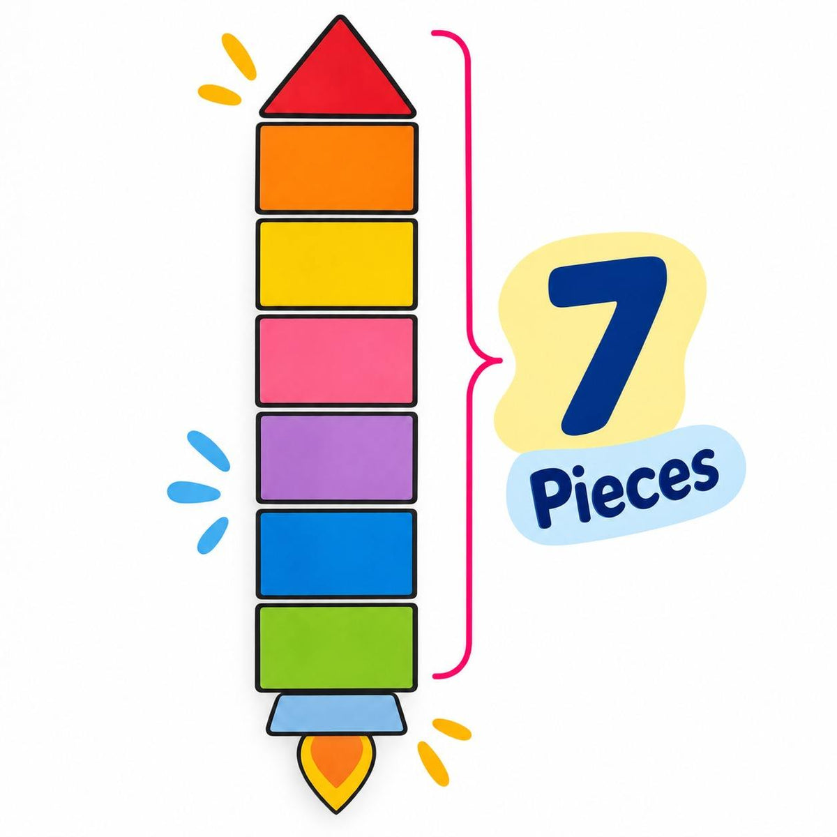 Educational Strategy – Rocket Assembly Board – 7-Piece Magnetic Classroom Learning Tool - Fun Learning Store