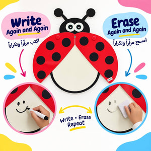Educational Strategy Writing Board – Ladybug Design, 1-Piece Reusable Magnetic Teaching Board - Fun Learning Store