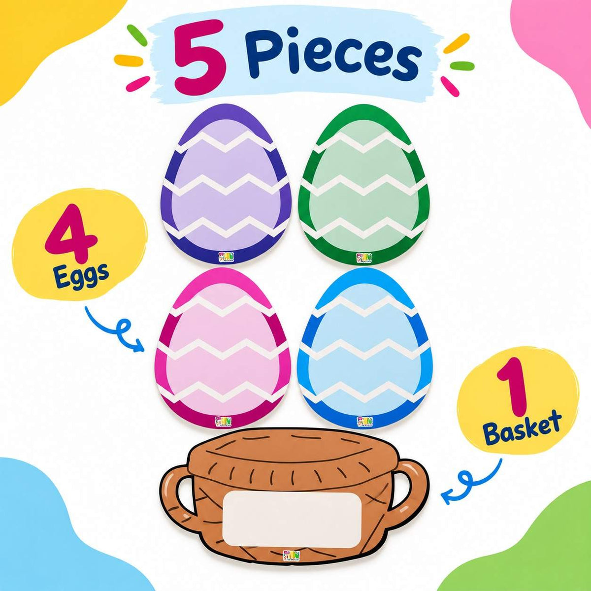 Educational Strategy Writing Boards – Basket & Eggs Design, 5-Piece Reusable Magnetic Teaching Set - Fun Learning Store