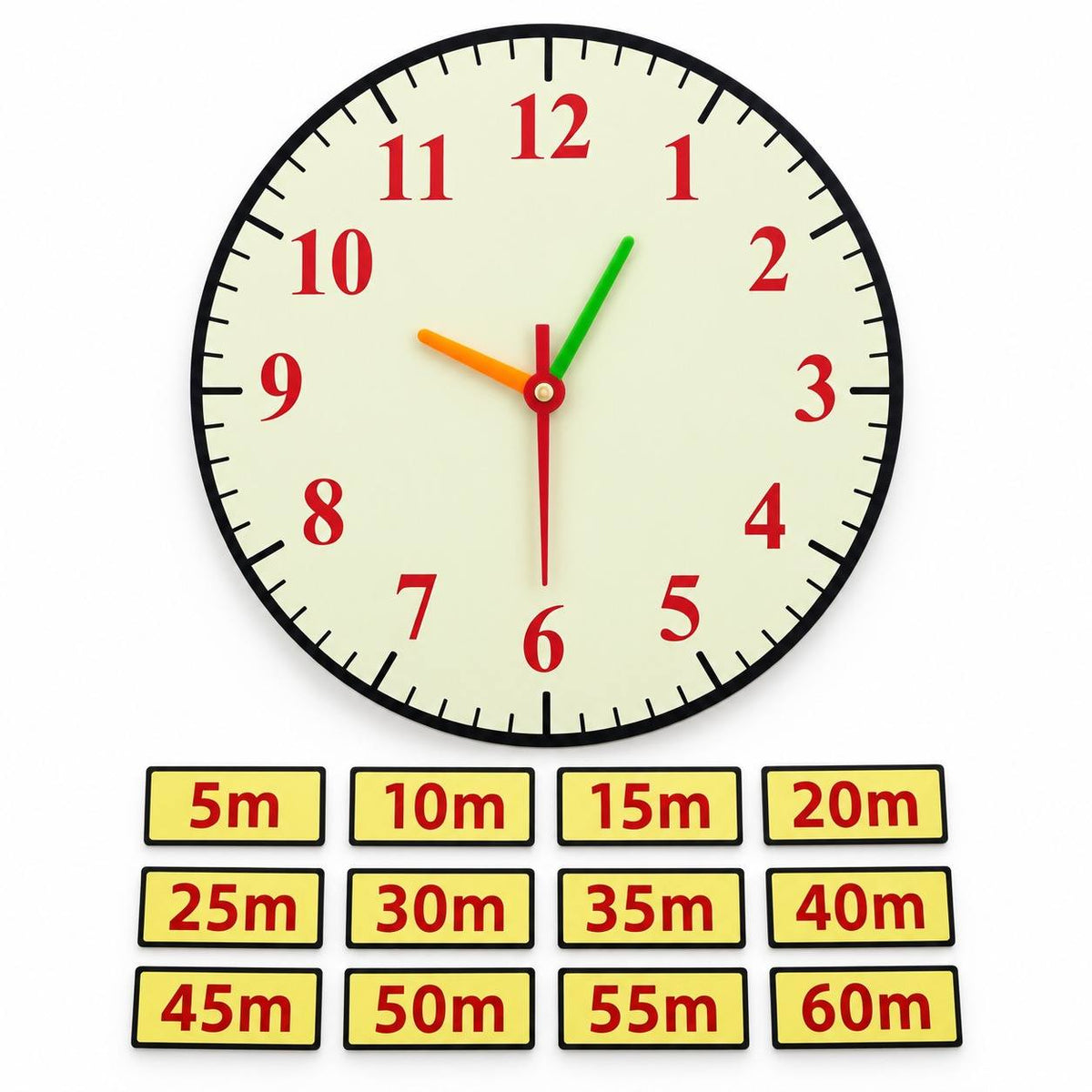 Educational Strategy Writing Boards – Clock Design with English Numbers, Reusable Magnetic Time Learning Set - Fun Learning Store