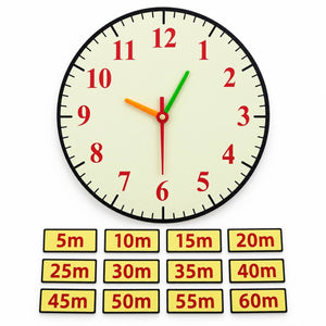 Educational Strategy Writing Boards – Clock Design with English Numbers, Reusable Magnetic Time Learning Set - Fun Learning Store