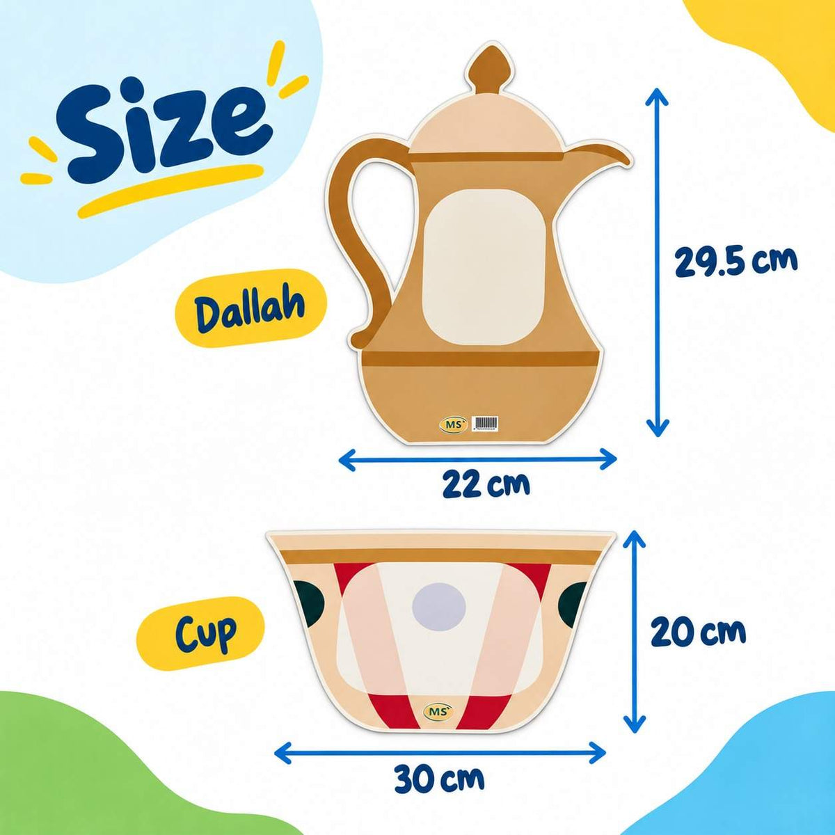 Educational Strategy Writing Boards – Coffee Dallah Design, 5-Piece Reusable Magnetic Teaching Set - Fun Learning Store