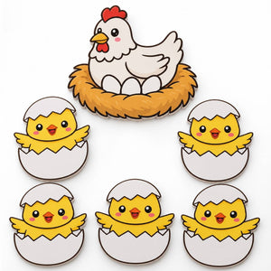 Educational Strategy Writing Boards – Hen & Chicks Design, 6-Piece Reusable Magnetic Teaching Set - Fun Learning Store