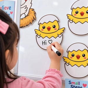 Educational Strategy Writing Boards – Hen & Chicks Design, 6-Piece Reusable Magnetic Teaching Set - Fun Learning Store