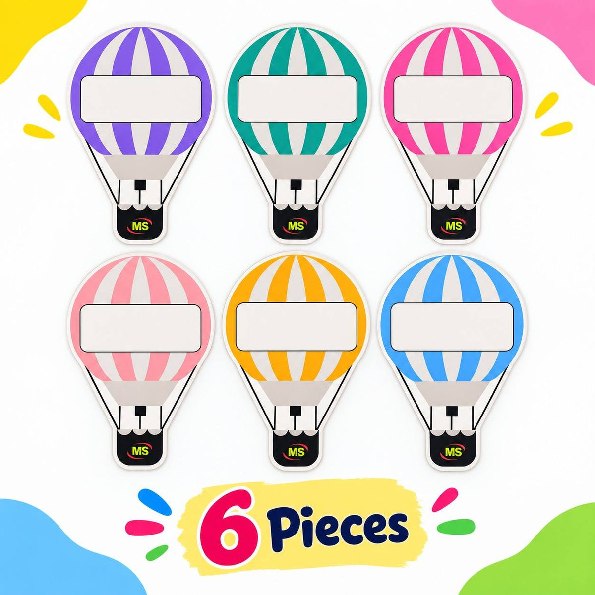 Educational Strategy Writing Boards – Hot Air Balloon Design, 6-Piece Reusable Magnetic Teaching Set - Fun Learning Store