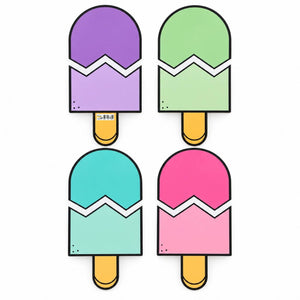 Educational Strategy Writing Boards – Ice Cream Sticks Design, 8-Piece Reusable Magnetic Teaching Set - Fun Learning Store