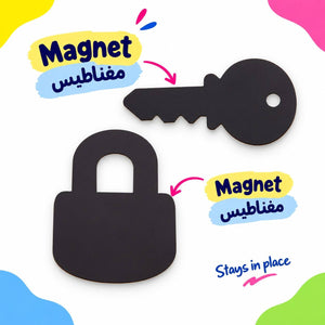 Educational Strategy Writing Boards – Key & Locks Design, 7-Piece Reusable Magnetic Teaching Set - Fun Learning Store