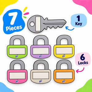 Educational Strategy Writing Boards – Key & Locks Design, 7-Piece Reusable Magnetic Teaching Set - Fun Learning Store