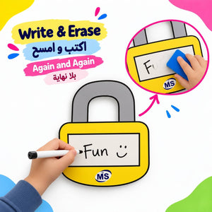 Educational Strategy Writing Boards – Key & Locks Design, 7-Piece Reusable Magnetic Teaching Set - Fun Learning Store