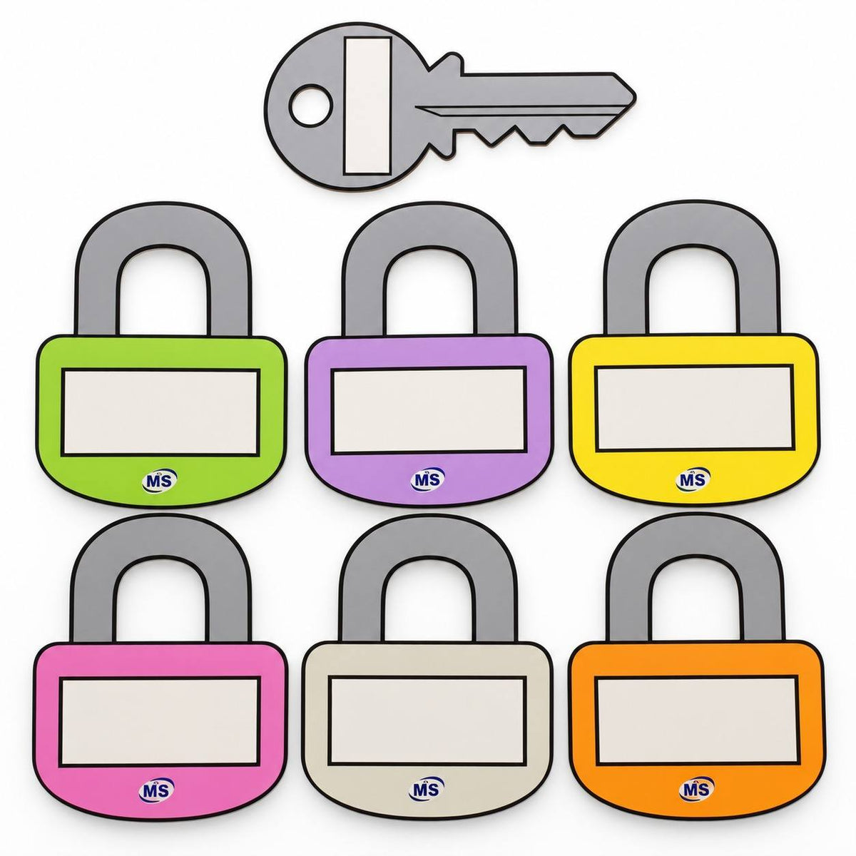 Educational Strategy Writing Boards – Key & Locks Design, 7-Piece Reusable Magnetic Teaching Set - Fun Learning Store