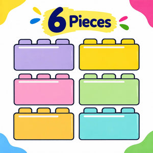 Educational Strategy Writing Boards – LEGO Blocks Design, 6-Piece Reusable Magnetic Teaching Set - Fun Learning Store