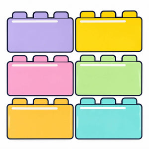 Educational Strategy Writing Boards – LEGO Blocks Design, 6-Piece Reusable Magnetic Teaching Set - Fun Learning Store