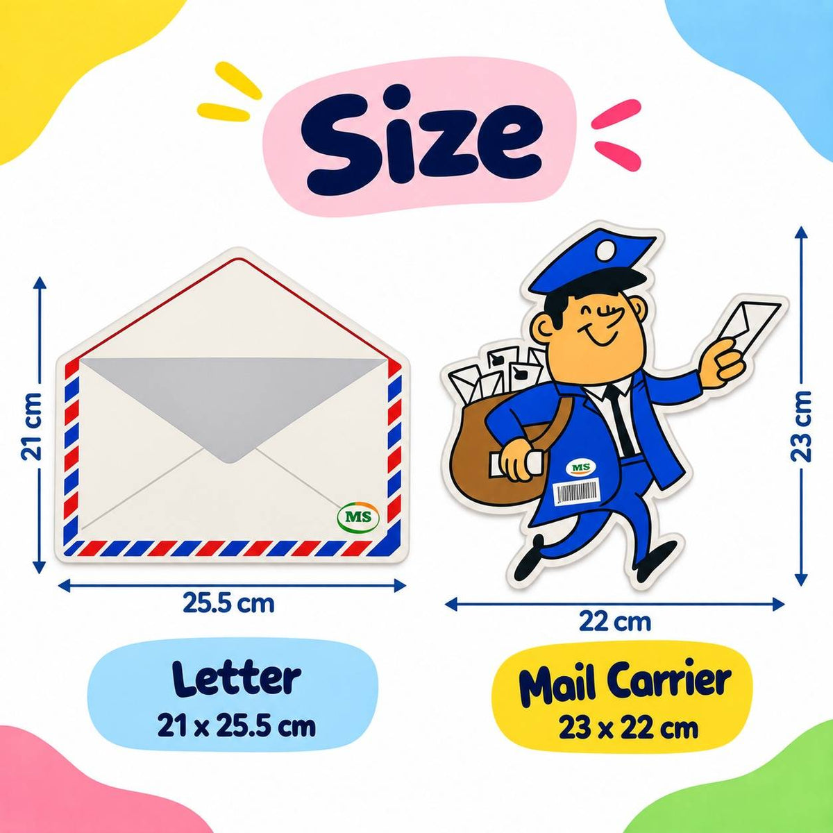 Educational Strategy Writing Boards – Mail Carrier & Letters Design, 6-Piece Reusable Magnetic Teaching Set - Fun Learning Store
