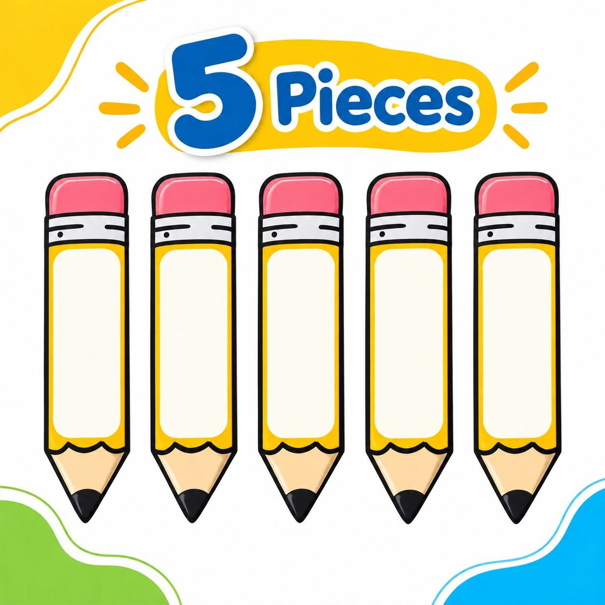 Educational Strategy Writing Boards – Pencils Design, 5-Piece Reusable Magnetic Teaching Set - Fun Learning Store