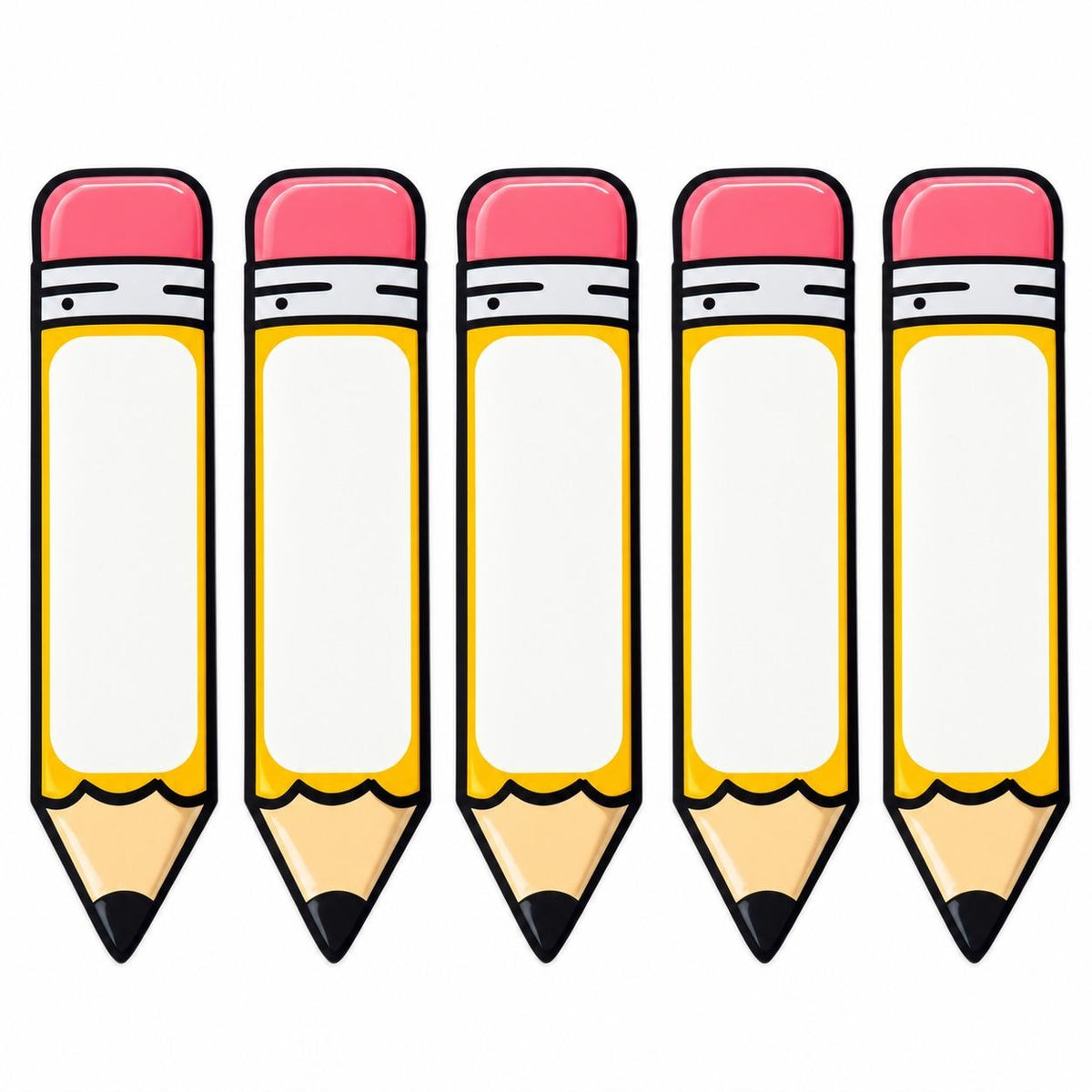 Educational Strategy Writing Boards – Pencils Design, 5-Piece Reusable Magnetic Teaching Set - Fun Learning Store