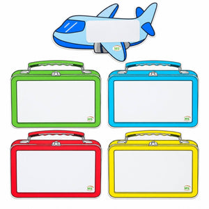 Educational Strategy Writing Boards – Plane & Travel Bags Design, 5-Piece Reusable Magnetic Teaching Set - Fun Learning Store