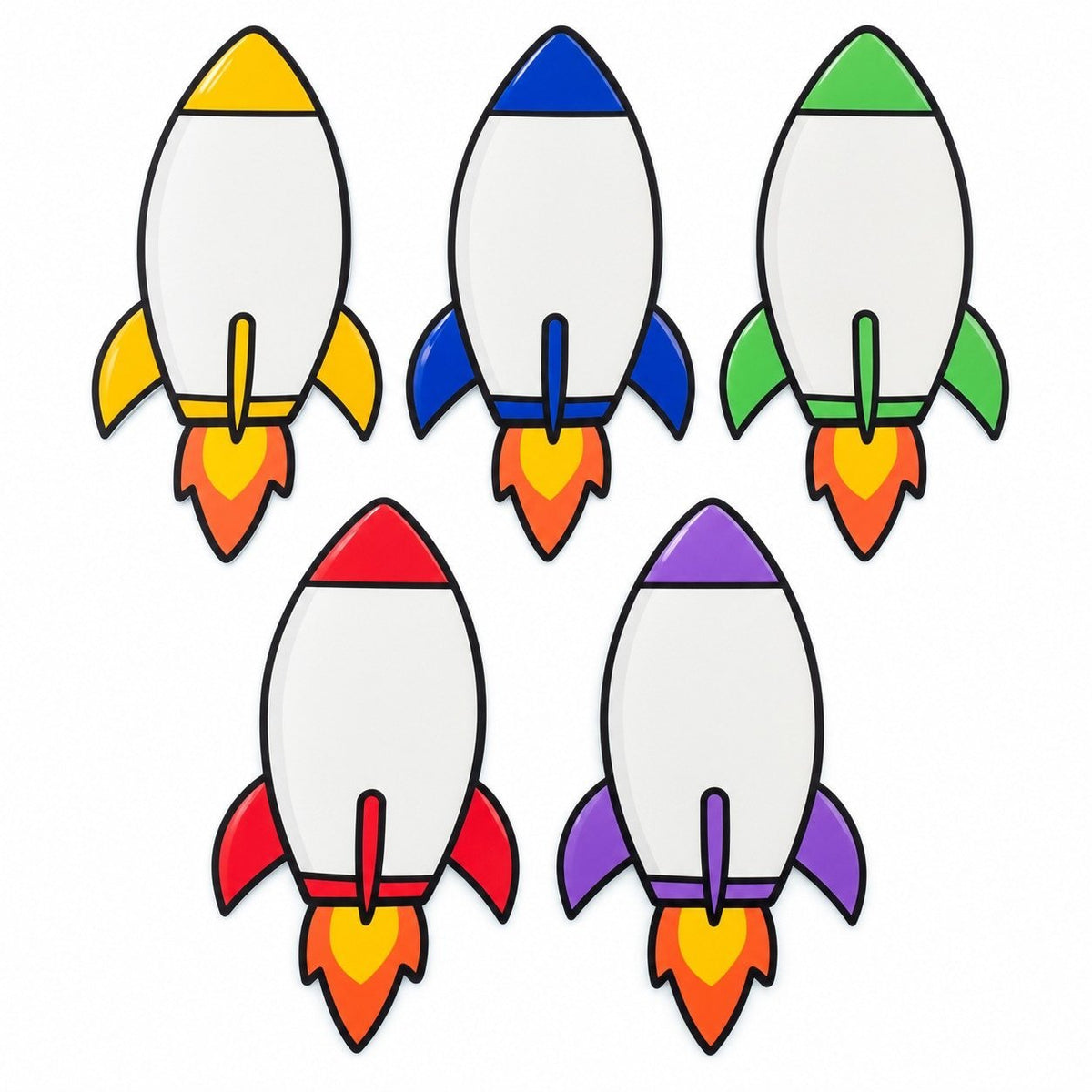 Educational Strategy Writing Boards – Rockets Design, 5-Piece Reusable Magnetic Teaching Set - Fun Learning Store