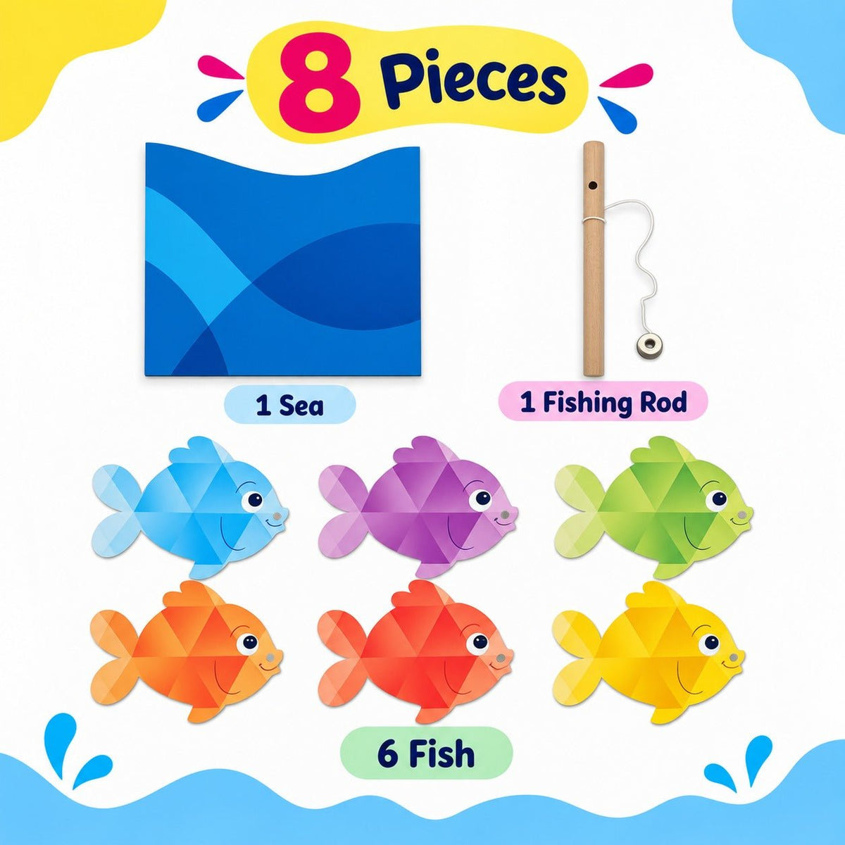 Educational Strategy Writing Boards – Sea & Fish Design, 7-Piece Reusable Magnetic Teaching Set - Fun Learning Store