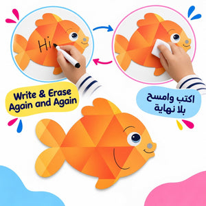 Educational Strategy Writing Boards – Sea & Fish Design, 7-Piece Reusable Magnetic Teaching Set - Fun Learning Store