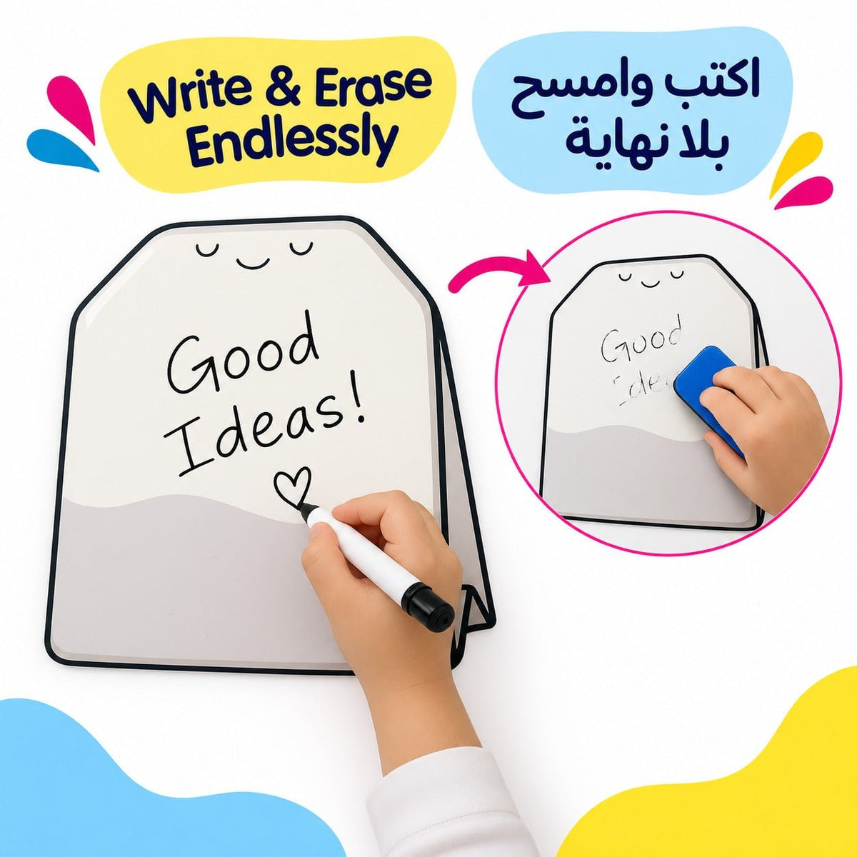 Educational Strategy Writing Boards – Tea Cup & Tea Packet Design, Reusable Magnetic Teaching Set - Fun Learning Store