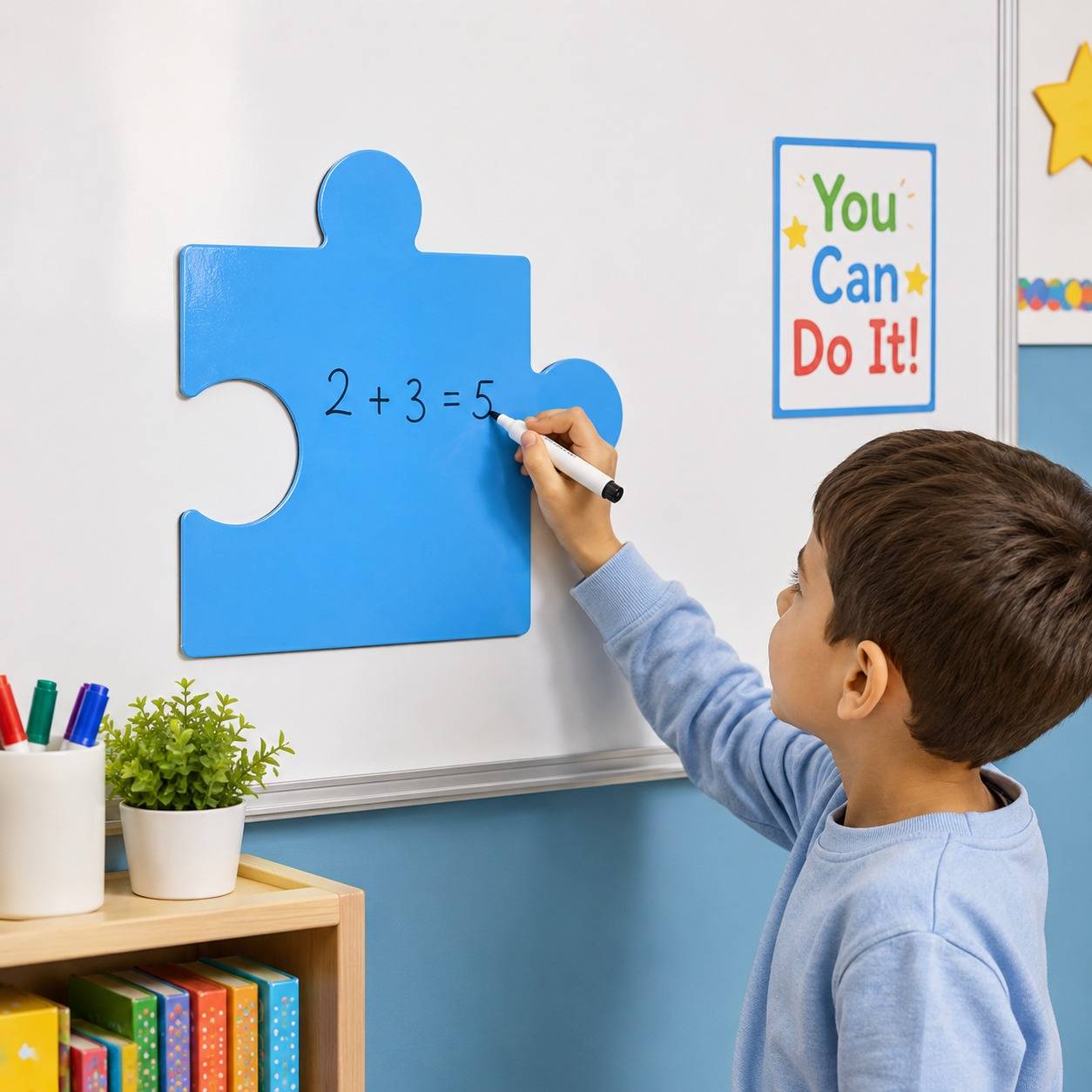 Educational Writing Boards 4-Piece Puzzle Design – 4-Piece Reusable Magnetic Strategy Teaching Set - Fun Learning Store