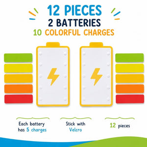 Educational Writing Boards Battery & Charges Design – 12-Piece Reusable Magnetic Strategy Teaching Set - Fun Learning Store
